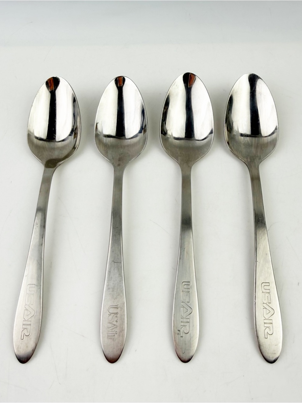 Vintage USAir Airlines Spoons All American Oneida Stainless Steel Cutlery 4 pc